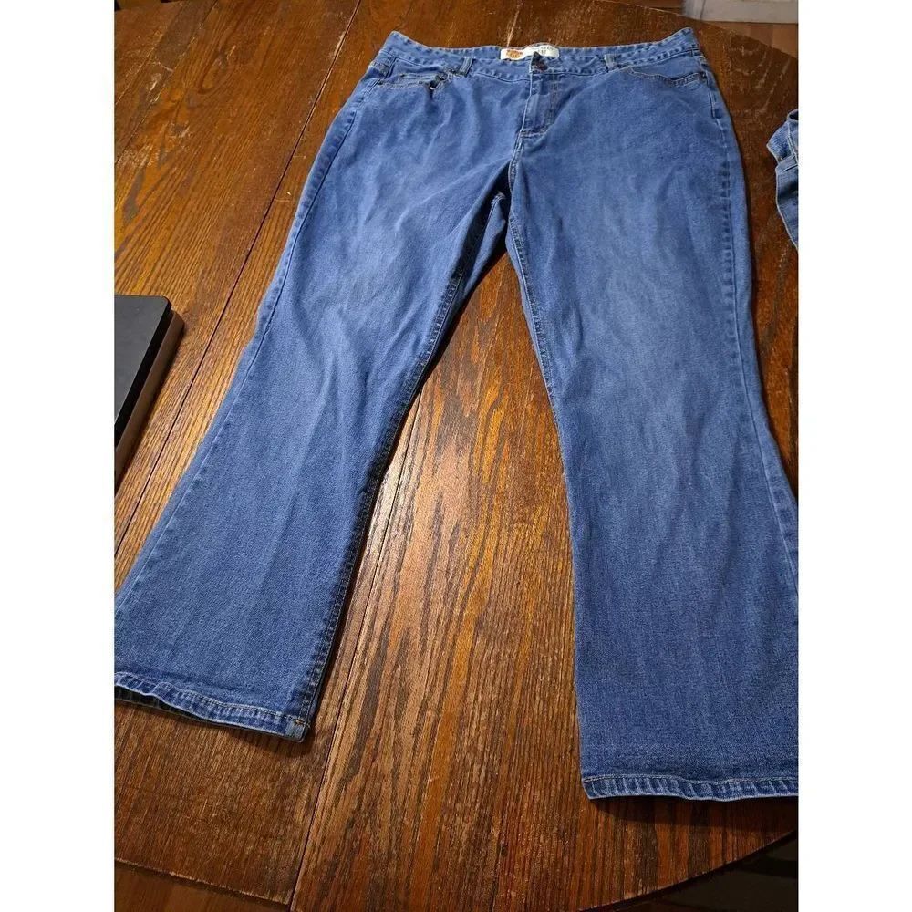18S Route 66 Relaxed Fit High Rise Waist Denim Blue Jeans